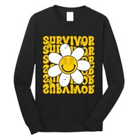 Retro Groovy Childhood Cancer Awareness Month Survivor Long Sleeve Shirt