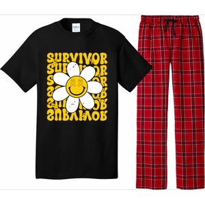 Retro Groovy Childhood Cancer Awareness Month Survivor Pajama Set