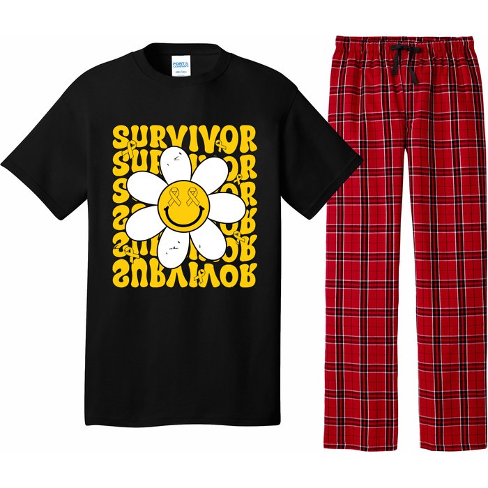 Retro Groovy Childhood Cancer Awareness Month Survivor Pajama Set