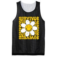 Retro Groovy Childhood Cancer Awareness Month Survivor Mesh Reversible Basketball Jersey Tank