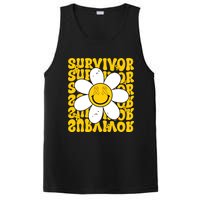 Retro Groovy Childhood Cancer Awareness Month Survivor PosiCharge Competitor Tank