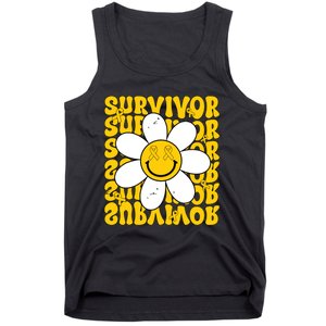 Retro Groovy Childhood Cancer Awareness Month Survivor Tank Top