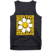 Retro Groovy Childhood Cancer Awareness Month Survivor Tank Top