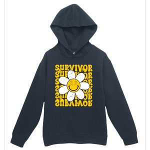 Retro Groovy Childhood Cancer Awareness Month Survivor Urban Pullover Hoodie