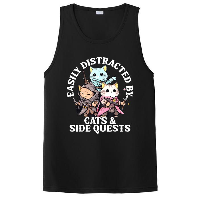 Rpg Gamer Cats Side Quest Distracted Nerdy Tabletop Fun PosiCharge Competitor Tank