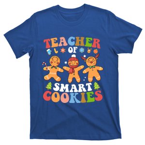 Retro Groovy Christmas Teacher Of Smart Gingerbread Cookies Gift T-Shirt