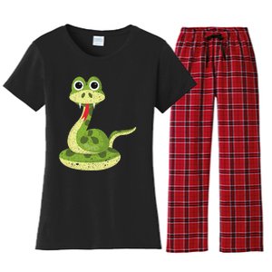 Reptile Gift Cute Snake Women's Flannel Pajama Set