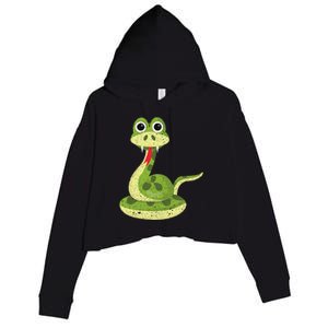 Reptile Gift Cute Snake Crop Fleece Hoodie