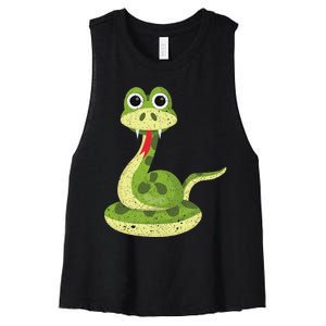 Reptile Gift Cute Snake Women's Racerback Cropped Tank