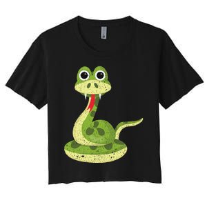 Reptile Gift Cute Snake Women's Crop Top Tee