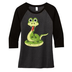 Reptile Gift Cute Snake Women's Tri-Blend 3/4-Sleeve Raglan Shirt