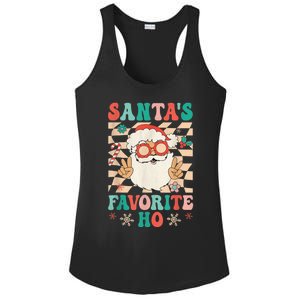 Retro Groovy Christmas Santas Favorite Ho Hippie Santa Peace Ladies PosiCharge Competitor Racerback Tank