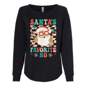 Retro Groovy Christmas Santas Favorite Ho Hippie Santa Peace Womens California Wash Sweatshirt