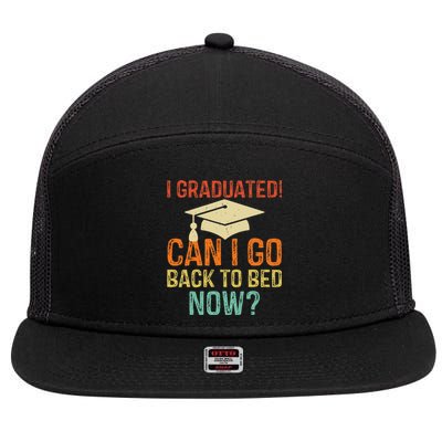 Retro Graduation Can I Go Back To Bed Now college Gift 7 Panel Mesh Trucker Snapback Hat