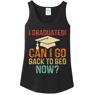 Retro Graduation Can I Go Back To Bed Now college Gift Ladies Essential Tank