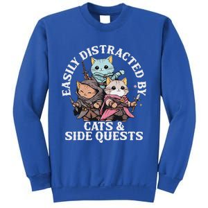 Rpg Gamer Cats Side Quest Distracted Nerdy Tabletop Sweatshirt