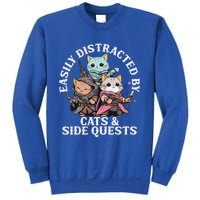 Rpg Gamer Cats Side Quest Distracted Nerdy Tabletop Sweatshirt