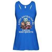 Rpg Gamer Cats Side Quest Distracted Nerdy Tabletop Ladies Essential Flowy Tank