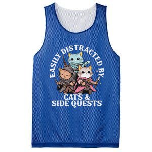 Rpg Gamer Cats Side Quest Distracted Nerdy Tabletop Mesh Reversible Basketball Jersey Tank