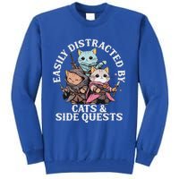 Rpg Gamer Cats Side Quest Distracted Nerdy Tabletop Tall Sweatshirt