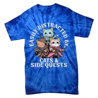 Rpg Gamer Cats Side Quest Distracted Nerdy Tabletop Tie-Dye T-Shirt