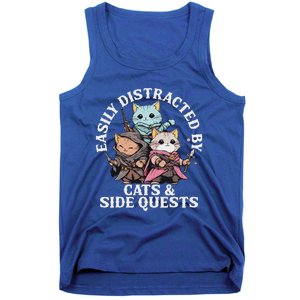 Rpg Gamer Cats Side Quest Distracted Nerdy Tabletop Tank Top