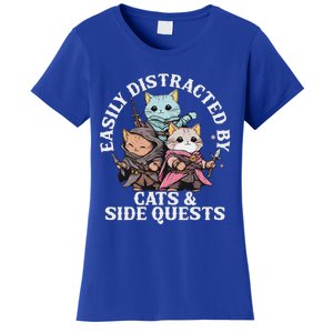 Rpg Gamer Cats Side Quest Distracted Nerdy Tabletop Women's T-Shirt