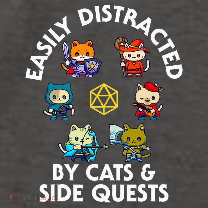 Rpg Gamer Cats Side Quests D20 Dice Nerdy Cat Vector Backpack