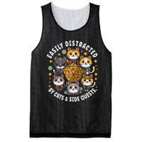 Rpg Gamer Cats Easily Distracted Side Quests Gaming Dice Mesh Reversible Basketball Jersey Tank