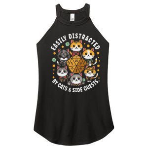 Rpg Gamer Cats Easily Distracted Side Quests Gaming Dice Women's Perfect Tri Rocker Tank