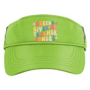 Retro Groovy Coffee Gives Me Teacher Powers Teacher Life Gift Adult Drive Performance Visor