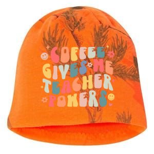 Retro Groovy Coffee Gives Me Teacher Powers Teacher Life Gift Kati - Camo Knit Beanie