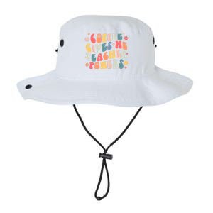 Retro Groovy Coffee Gives Me Teacher Powers Teacher Life Gift Legacy Cool Fit Booney Bucket Hat