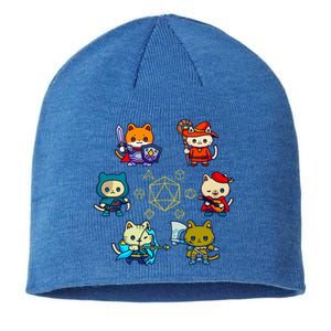 Rpg Gamer Cats D20 Dice Nerdy Geek Cat Sustainable Beanie