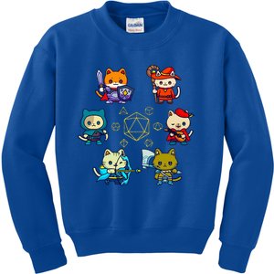 Rpg Gamer Cats D20 Dice Nerdy Geek Cat Kids Sweatshirt