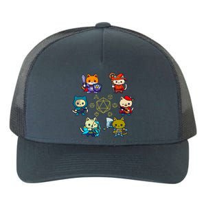 Rpg Gamer Cats D20 Dice Nerdy Geek Cat Yupoong Adult 5-Panel Trucker Hat