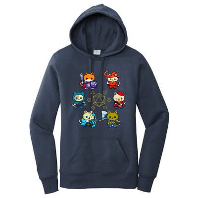 Rpg Gamer Cats D20 Dice Nerdy Geek Cat Women's Pullover Hoodie