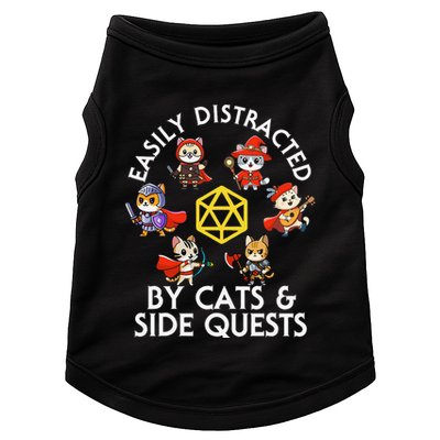 Rpg Gamer Cats Side Quests D20 Dice Nerdy Cat Doggie Tank