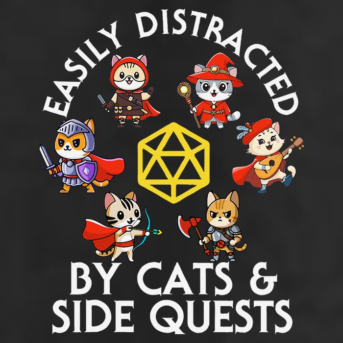 Rpg Gamer Cats Side Quests D20 Dice Nerdy Cat 15oz Campfire Ceramic Mug