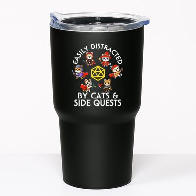 Rpg Gamer Cats Side Quests D20 Dice Nerdy Cat Tumbler