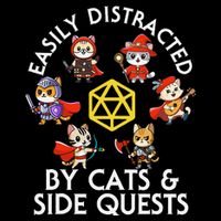 Rpg Gamer Cats Side Quests D20 Dice Nerdy Cat Sustainable Knit Beanie