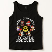 Rpg Gamer Cats Side Quests D20 Dice Nerdy Cat Tank Top