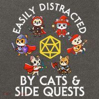 Rpg Gamer Cats Side Quests D20 Dice Nerdy Cat Cotton Canvas Backpack