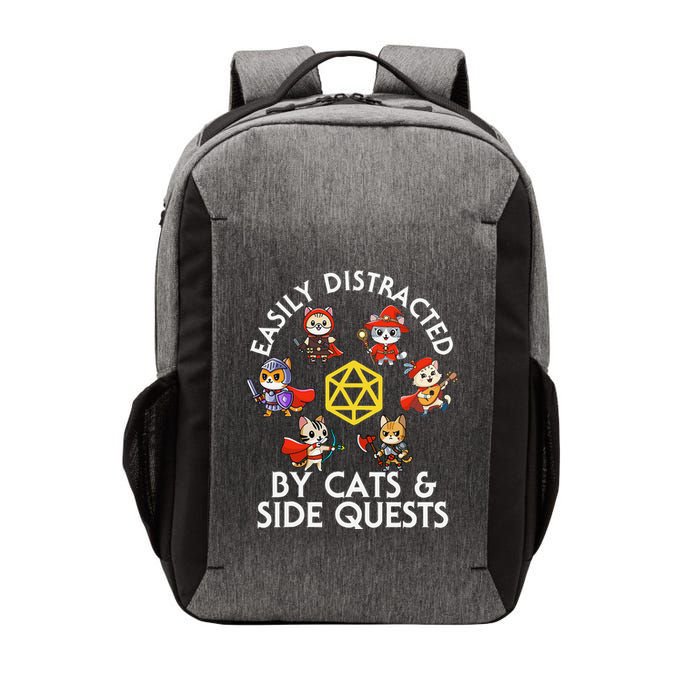 Rpg Gamer Cats Side Quests D20 Dice Nerdy Cat Vector Backpack