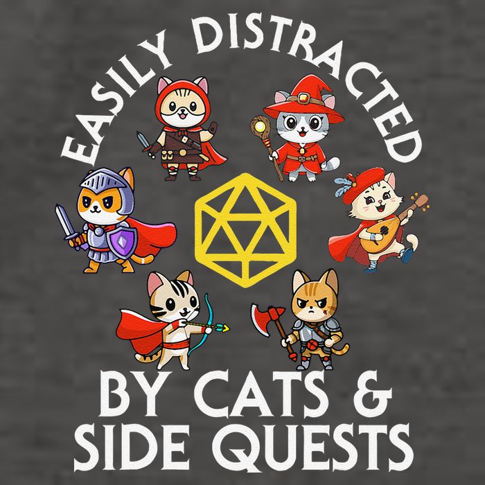 Rpg Gamer Cats Side Quests D20 Dice Nerdy Cat Vector Backpack