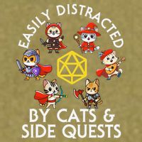 Rpg Gamer Cats Side Quests D20 Dice Nerdy Cat Garment-Dyed Women's Muscle Tee