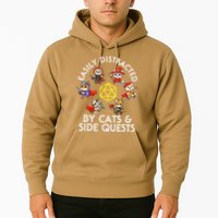 Rpg Gamer Cats Side Quests D20 Dice Nerdy Cat Hoodie