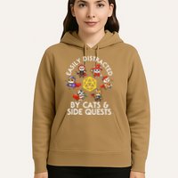 Rpg Gamer Cats Side Quests D20 Dice Nerdy Cat Hoodie