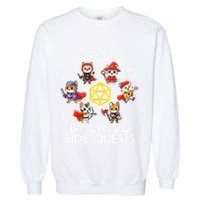 Rpg Gamer Cats Side Quests D20 Dice Nerdy Cat Garment-Dyed Sweatshirt
