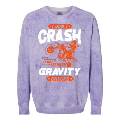 Random Gravity Checks Motocross Dirt Bike Colorblast Crewneck Sweatshirt